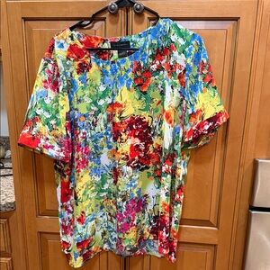 Investments Multicolor Abstract Print Top